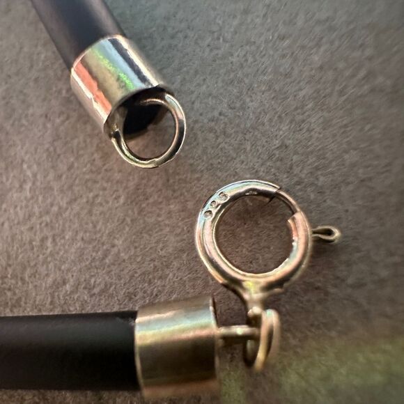 23" Black Cord Necklace - Unisex | 925 Silver
Clasp Minimalist Great for Men - Picture 15 of 17